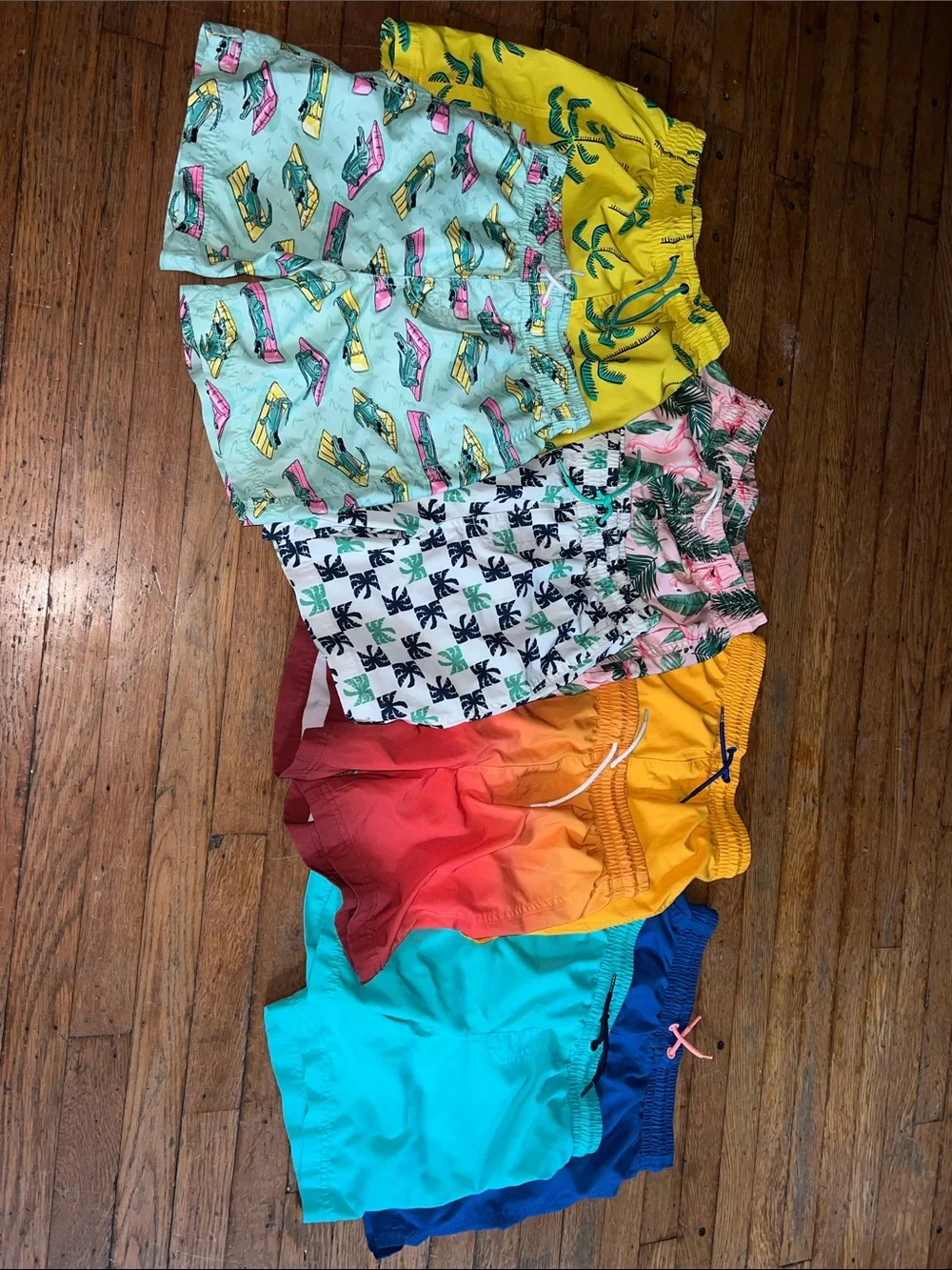 Colorful Boys Swim Trunks Pack - Tropical & Gradient Styles